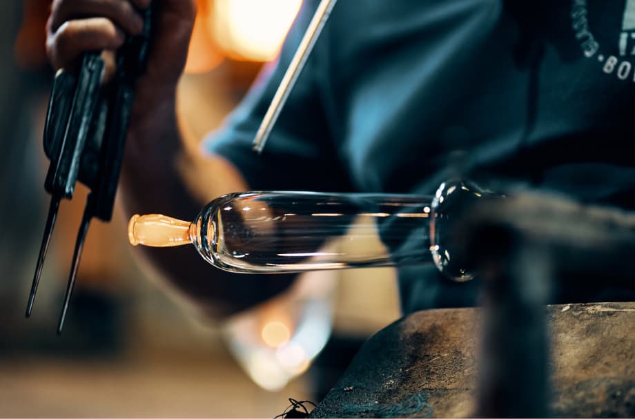 3. krok - Foukání sklenic na huti